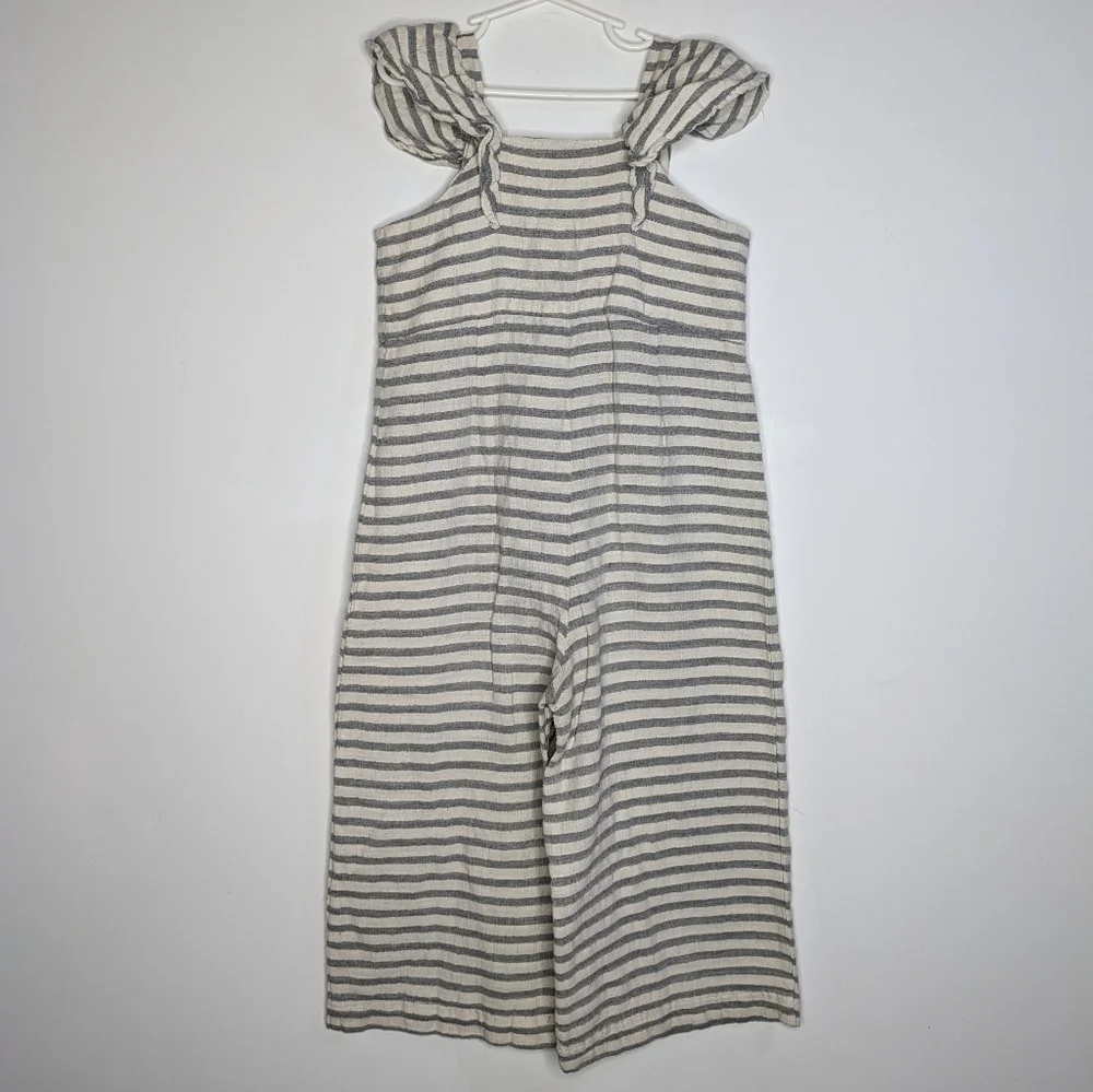 Vignette Grey White Striped 100% Cotton Jumpsuit 10